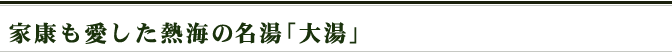 家康も愛した熱海の名湯「大湯」